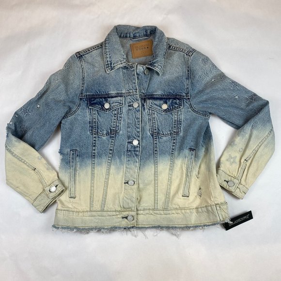 NWT BlankNYC Ombre Dip Dyed Trucker Jean Jacket Women's Size Small - Picture 1 of 14